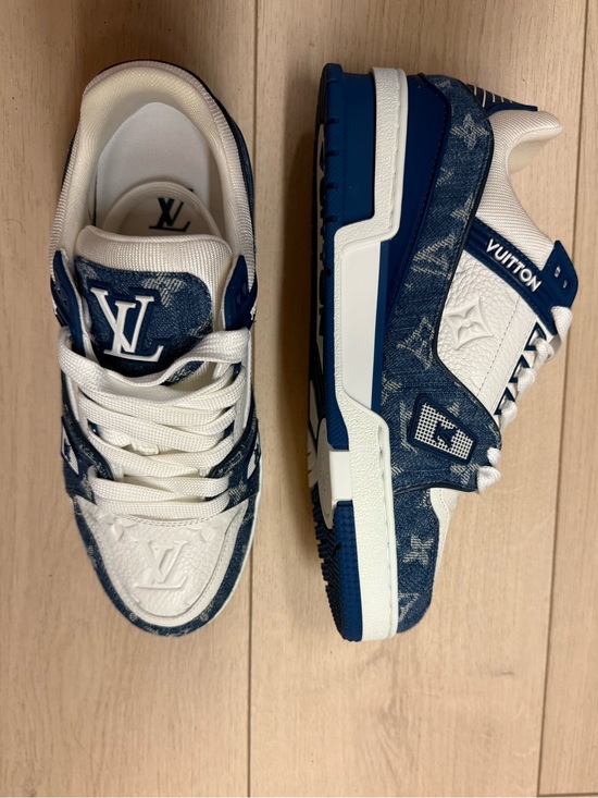 Louis Vuitton Shoes - Louis Vuitton Denim & White Low-Top Sneakers